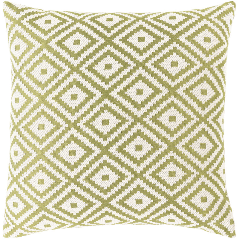 Kanga Geometric Throw Pillow, 20" x 20", Light Green, Pillow Cover Only - No Insert