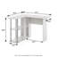 Table de bureau d'ordinateur en L pour rangement de bureau et de salon peu encombrant, chêne blanc / chrome-1061362471