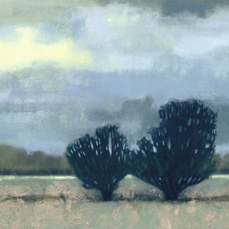 Moonlit Field I - Wrapped Canvas Painting, 91cm H x 91cm W