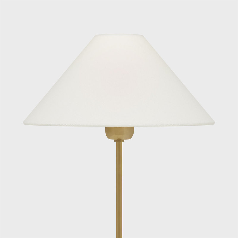 J. Randall Powers Hackney Table Lamp, Hand-Rubbed Antique Brass, Fabric