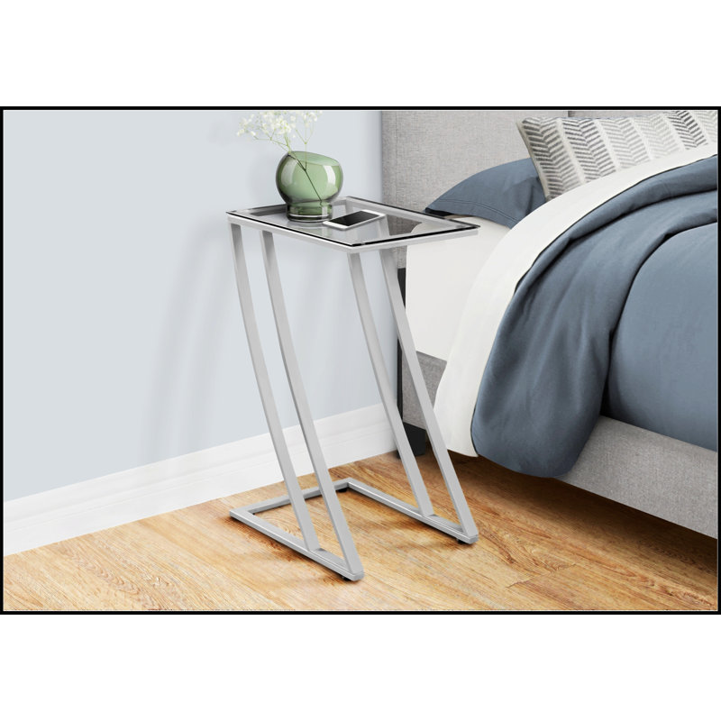 Accent Table with Z-shaped Base, Black