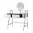33.9" Mirrored Makeup Vanity Desk with Mirror and Lights, Mirrored Console Vanity Table with 2 Big Drawers & Open Shelf, Dressing Table with Charging Station for Bedroom, Silver