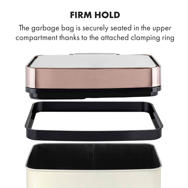 Steel Touch Top Rubbish Bin - 72L, Rose gold