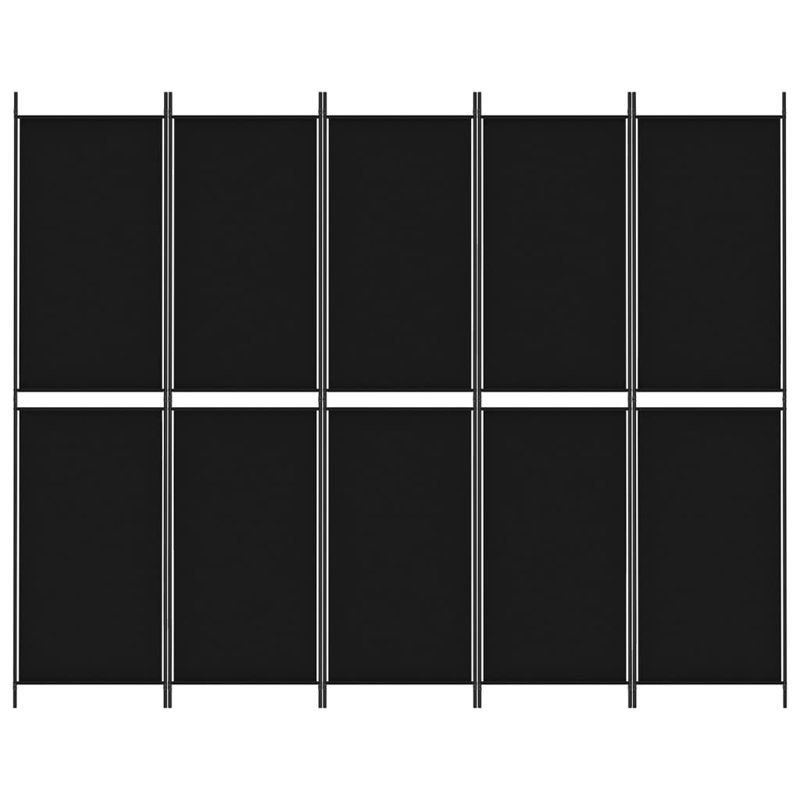 Cloison pliante Rikkea, Noir, 5, H 78,7 po x l 98,4 po