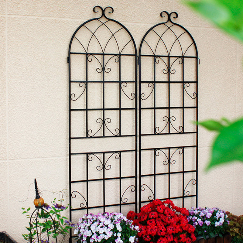 Ensemble de 4 treillis de jardin en métal 71 po x 19,7 po, cadre de plantes d'extérieur antirouille, noir, facile à assembler, treillis en tube galvanisé 4, antirouille, solide