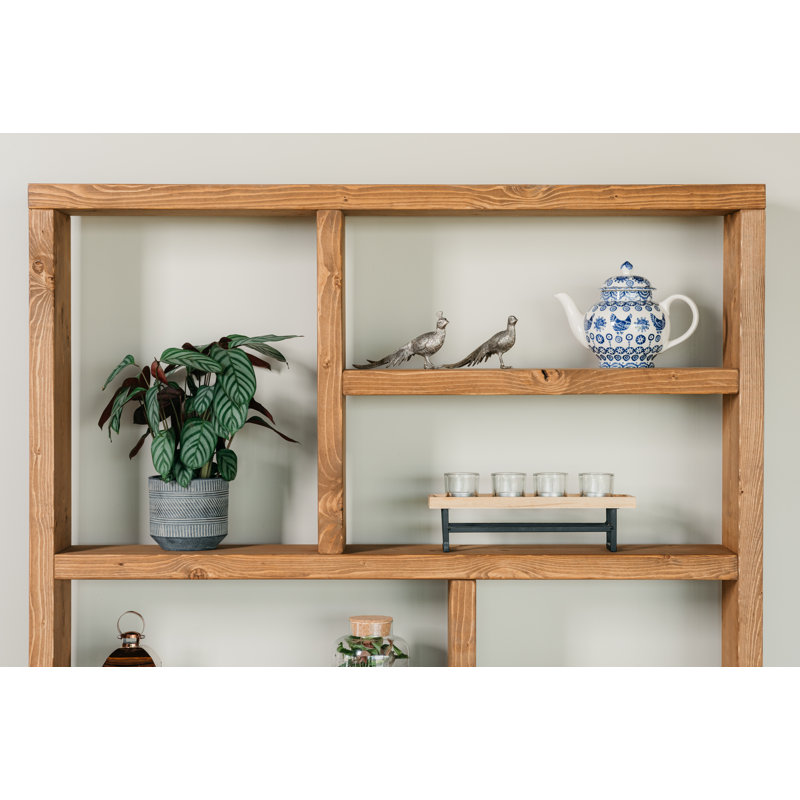 Blackhorse 200cm H x 130cm W Solid Wood Geometric Bookcase, 200cm H x 130cm W x 34.5cm D, Jaco Bean
