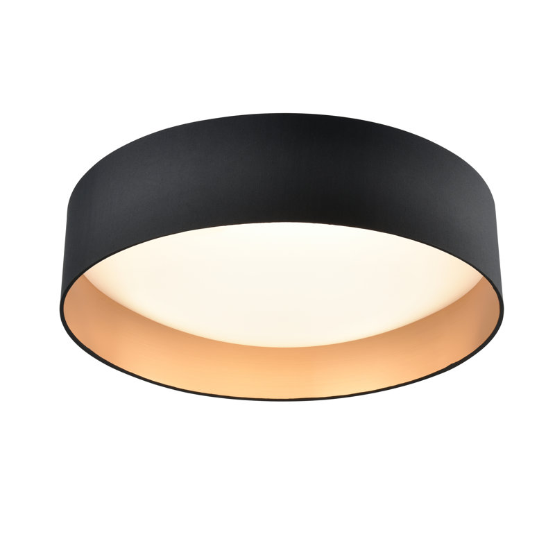 Plafonnier encastré à DEL de 12,5 po de large Alpena , Noir et or