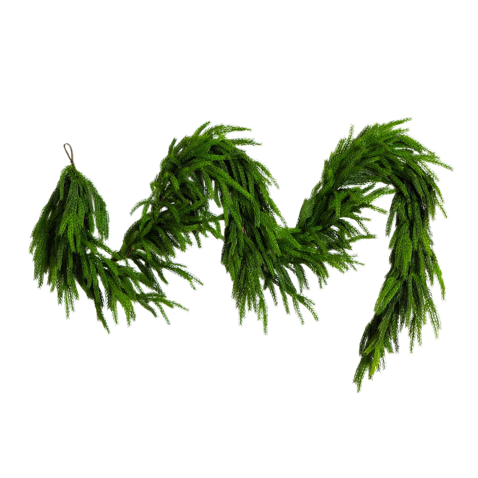 10Ft. Artificial Real Touch Norfolk Island Pine Garland With Natural Look, 10' L, Green