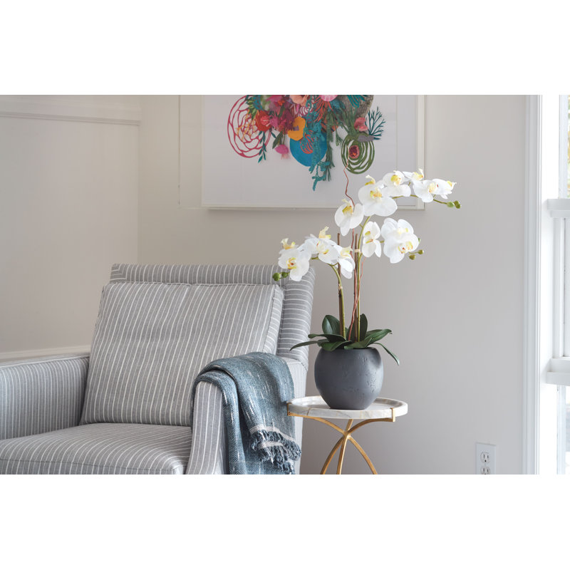 Orchidée florale double 25 po, Blanc
