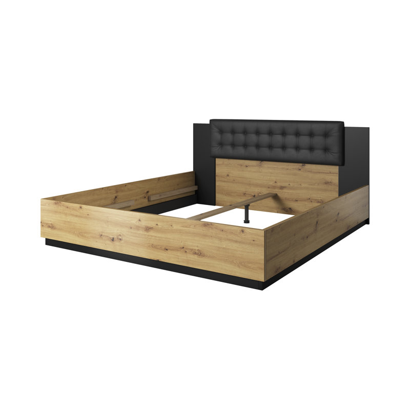 Wyncote Bed rack not included, Oak/Black, European Kingsize (160 x 200 cm)