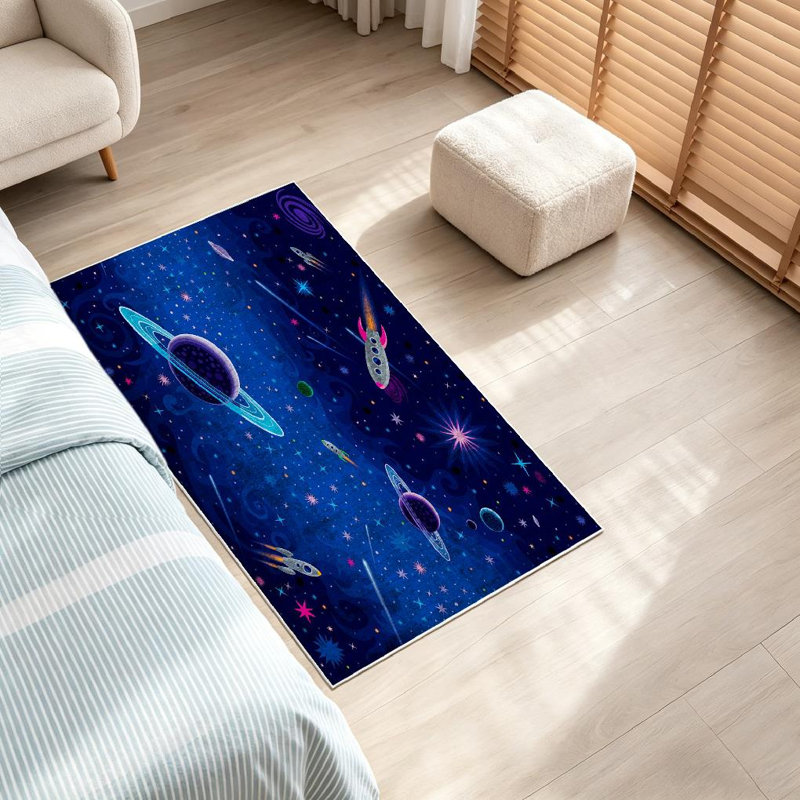 Tapis d'intérieur clair Rocket Cosmic Space Rocket, Rectangle 32 po x 47 po