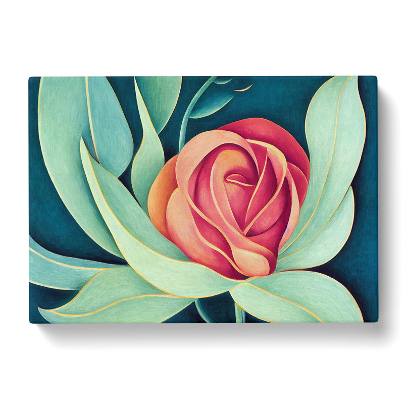 Miraculous Rose Flower - Wrapped Canvas Print, 35cm H x 50cm W x 3cm D
