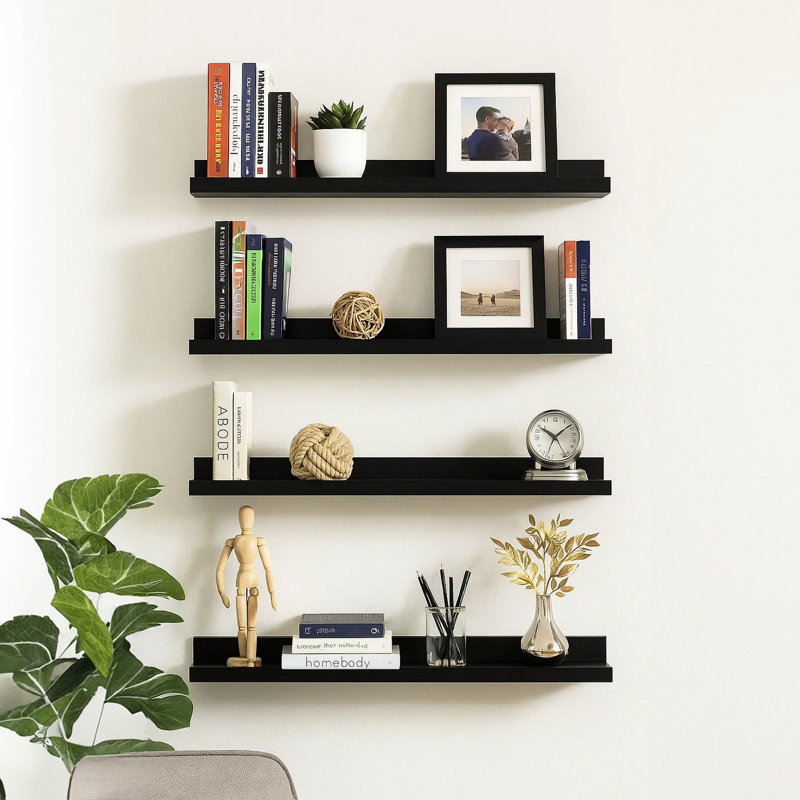 Ensemble de 4 tablettes murales Yuli, H 1,2 po x l 39,4 po x P 3,5 po