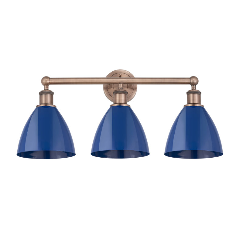 Anglie 3 - Light Dimmable Vanity Light, Blue, Antique Copper