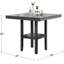 Table de salle à manger carrée classique avec finition grise et comptoir 5 pièces