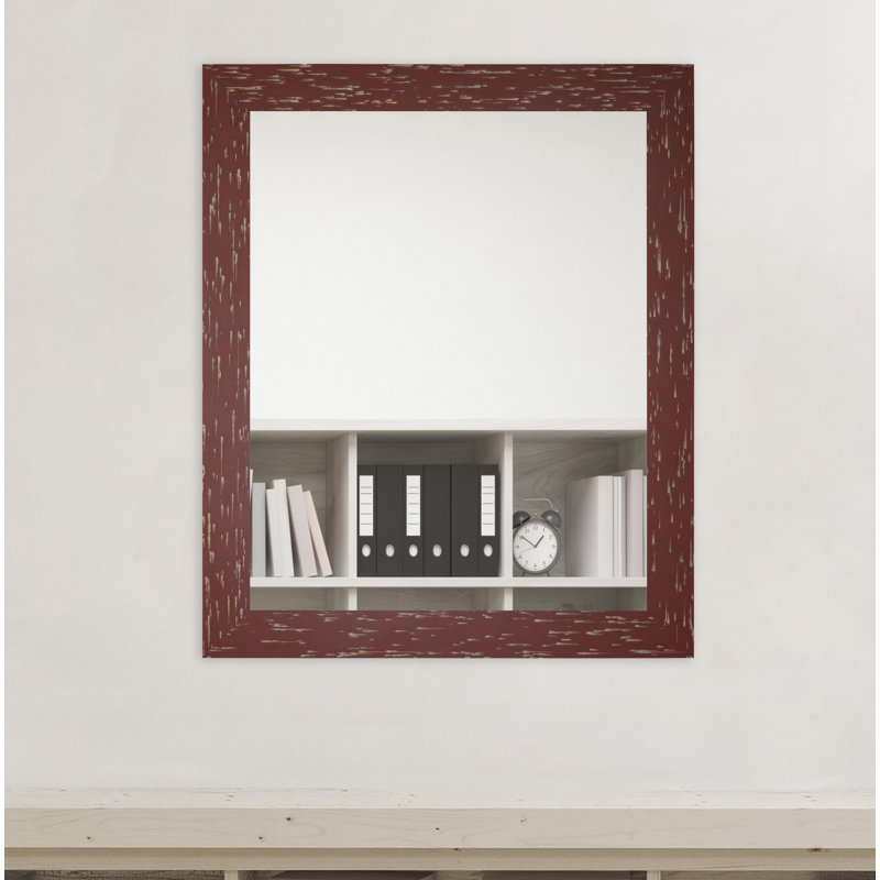 Miroir de salle de bain Uecker, H 38 po x l 32 po, Rouge brique