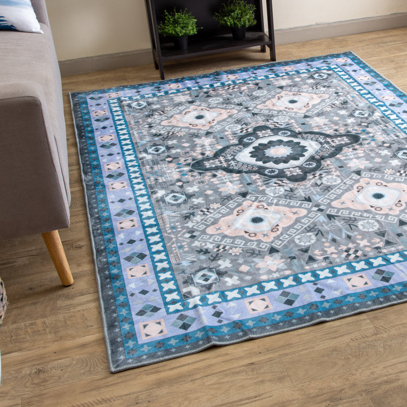 Tapis traditionnel lavable à la machine avec envers antidérapant, Tapis de couloir 2 pi x 6 pi