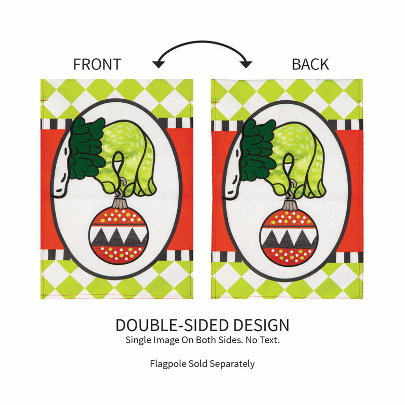 Ornement de Noël monstre drapeau de jardin en toile de jute