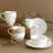 Gem Cut Gold Bone China Coffee Mug