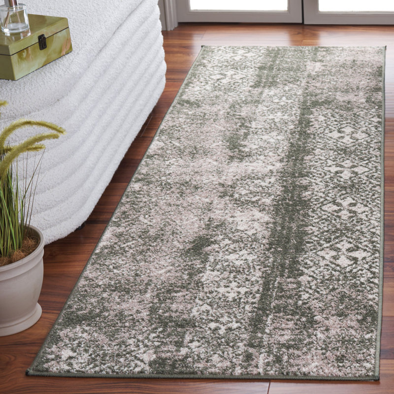 Tapis géométrique Lelana Performance, Tapis de couloir 2 pi 6 po x 8 pi