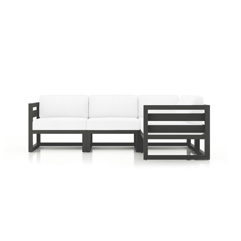 Avion 4 Piece Sectional Set, Canvas Natural Sunbrella® Canvas, Slate