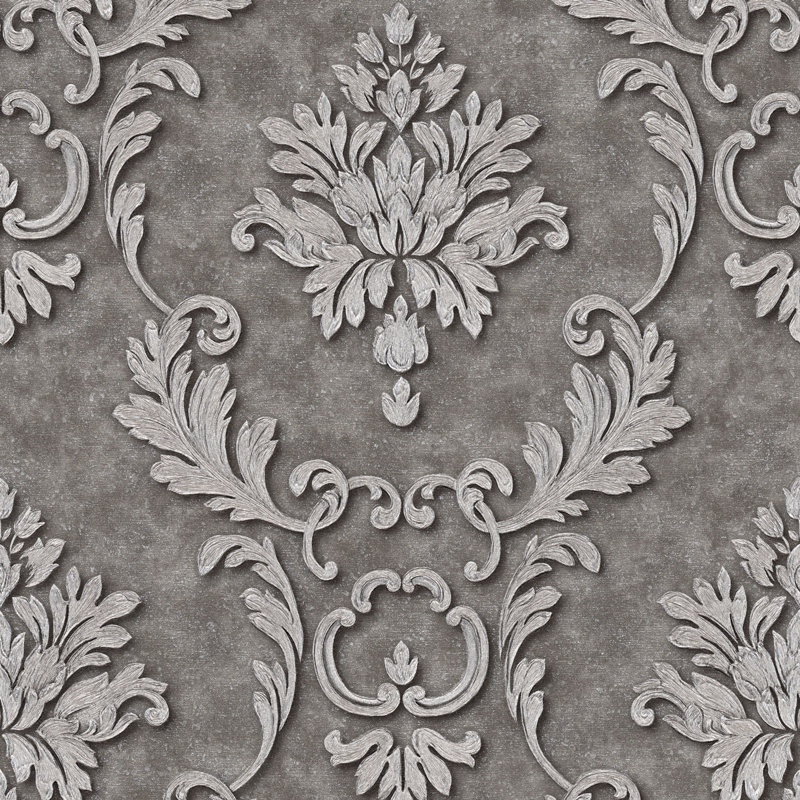 Shiey 10.05m x 53cm Matte Wallpaper Roll, Grey/Silver