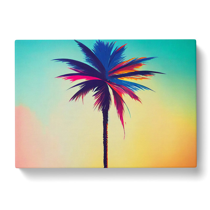 Painted Palm Tree Vol.3 Abstract - Wrapped Canvas, 35cm H x 50cm W x 3cm D