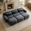 Canapé modulaire en tissu moelleux à 3 places avec repose-pieds mobile, sans assemblage, conception antidérapante, gris foncé-743115991