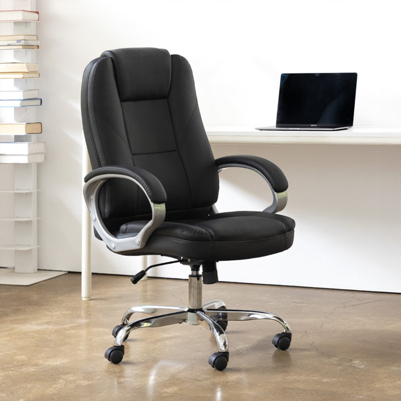 Fauteuil de direction ergonomique à haut dossier Nickoli, Noir de jais