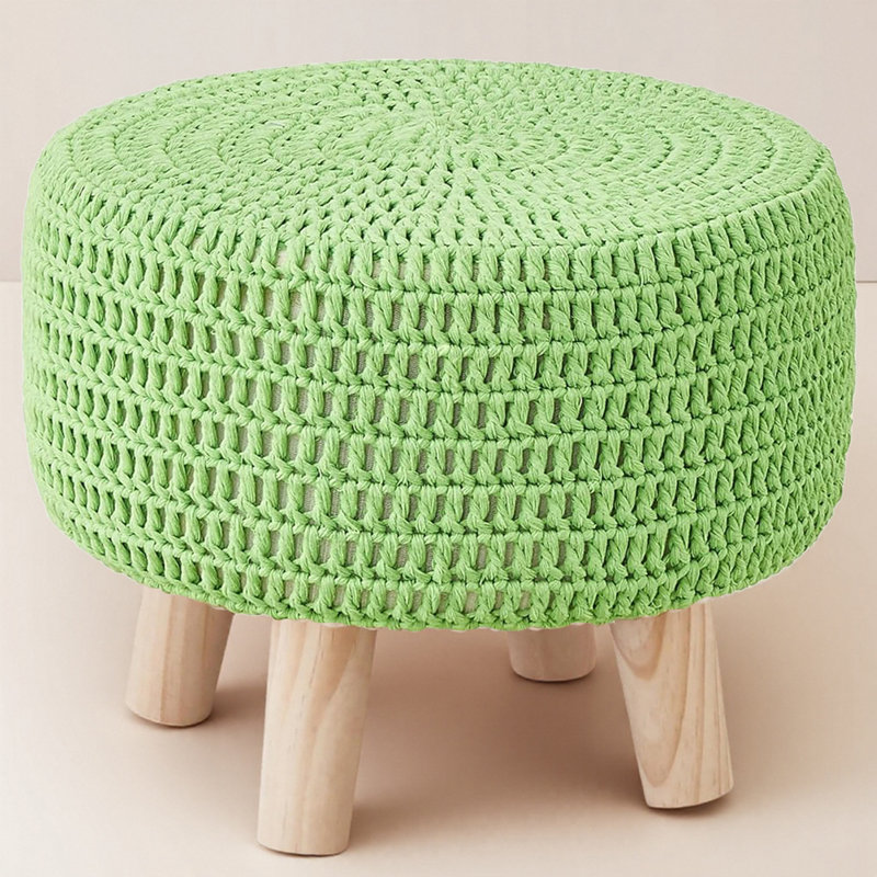 Wood Accent Stool, Light Green