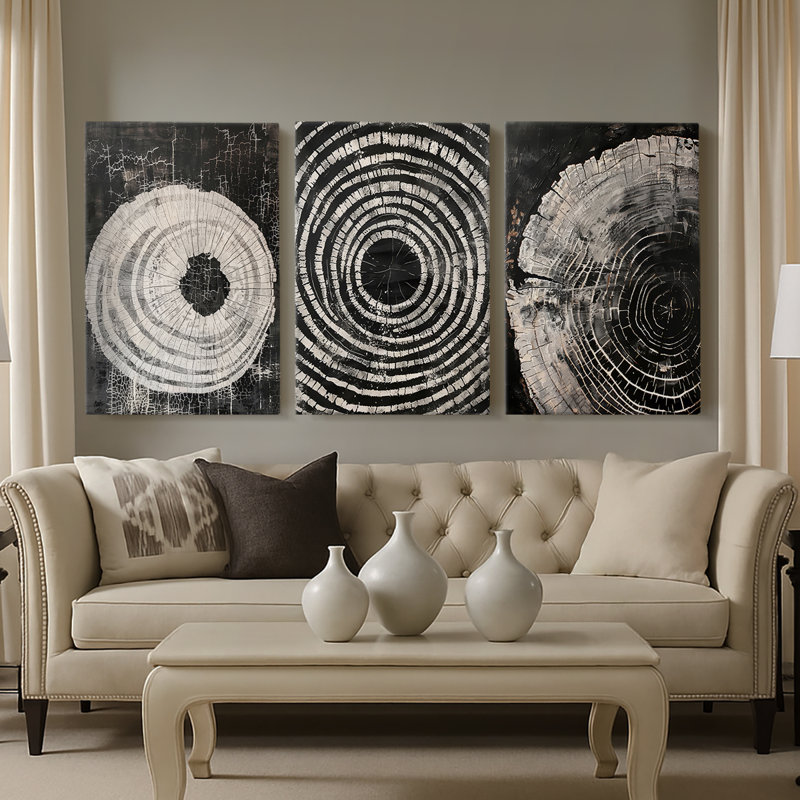 ABSTRACT Series Cxxxxi - Toile tendue sur mesure - 3 pièces, H 12 po x l 24 po