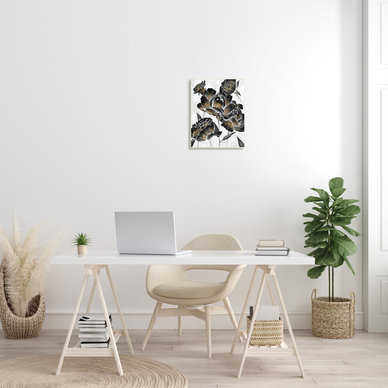 Blooming Black Roses - impression, H 19 po x l 13 po, Plaque murale