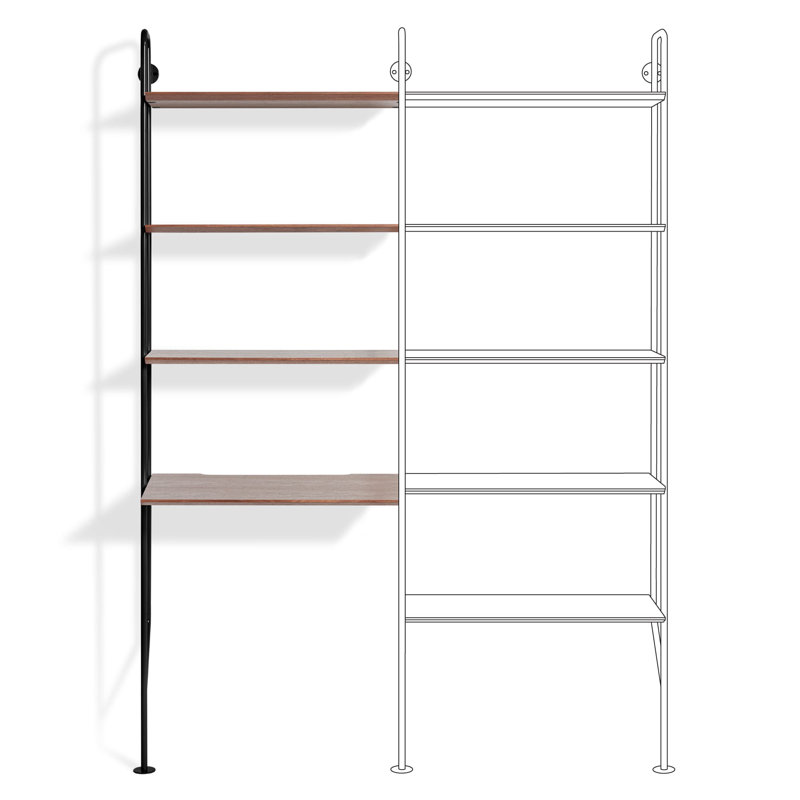 Hitch Ladder Desk, Black, Walnut