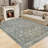 Area Rugs For Living Room, Washable Neutral Hand-Painted Floral Bedroom Rug, Vintage Distressed Non Slip Low Pile Large Carpet, Soft Retro Dining Room Office Rug-1390791120