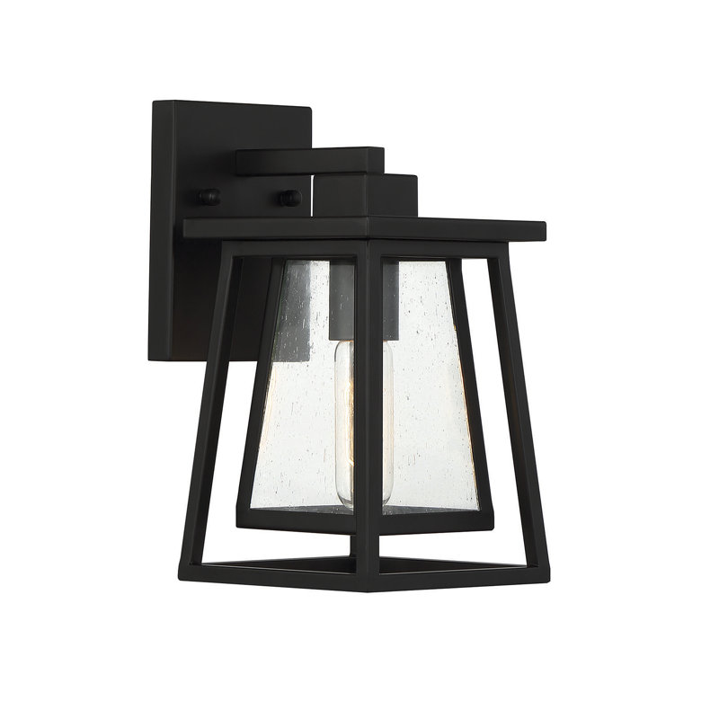 Buchanan Black 1 - Bulb Seeded Outdoor Wall Lantern, 11" H x 6" W x 7.5" D