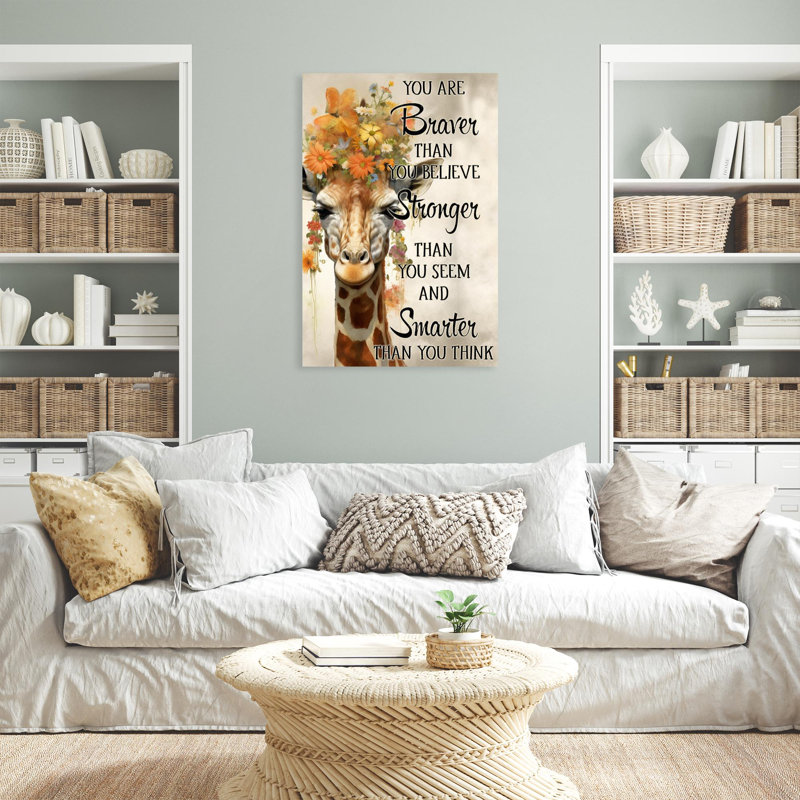 Girafe «You Are Braver», H 14 po x l 11 po x P 1,25 po