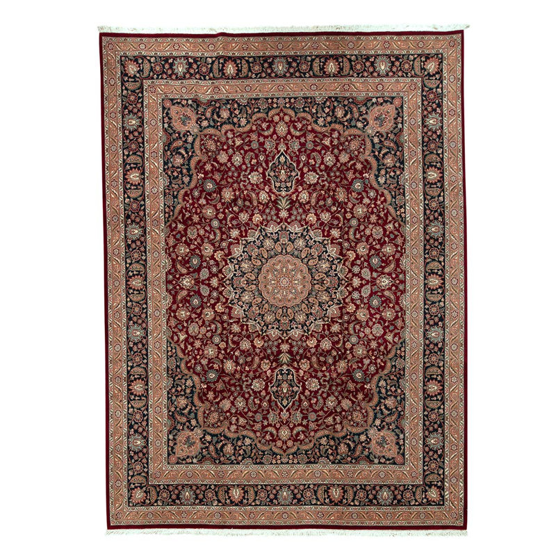 Tapis rouge / noir / blanc / gris de haute qualité noué à la main de conception unique