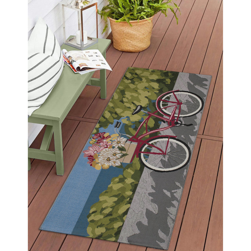 Andreane Floral Synthetic Non-Skid Kitchen Mat, Runner 1'11" x 4'11"