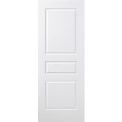 Porte intérieure traditionnelle laminée 3 panneaux blanc doux seulement
