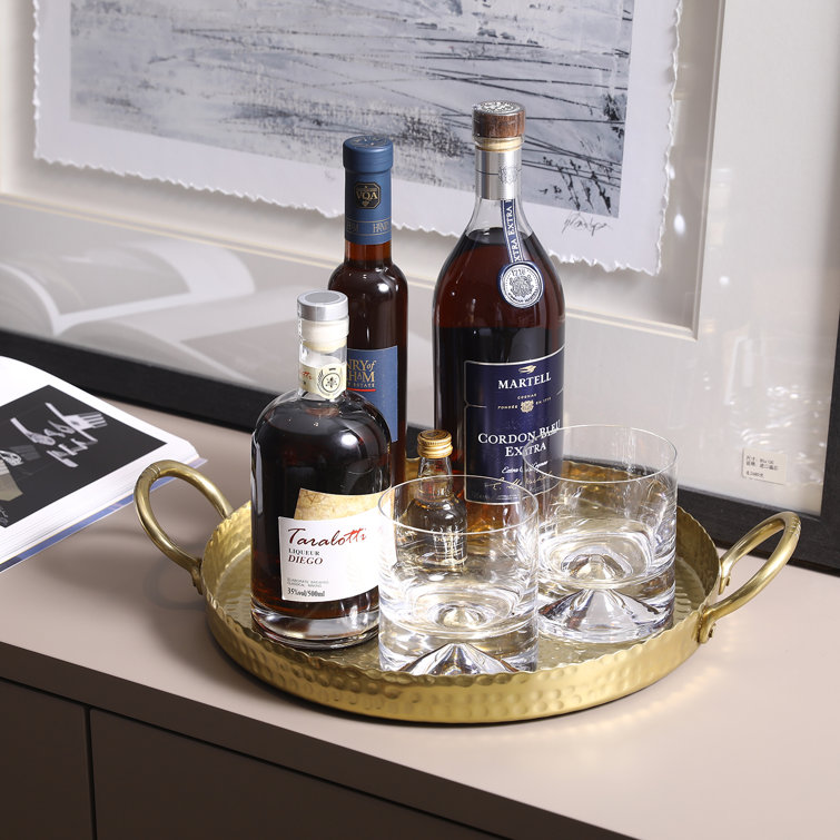 Duerr Metal Tray, Gold (one handle missing)