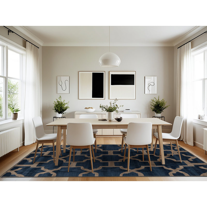 Machine Washable Trellis Gray Area Rug, Rectangle 7' x 10'