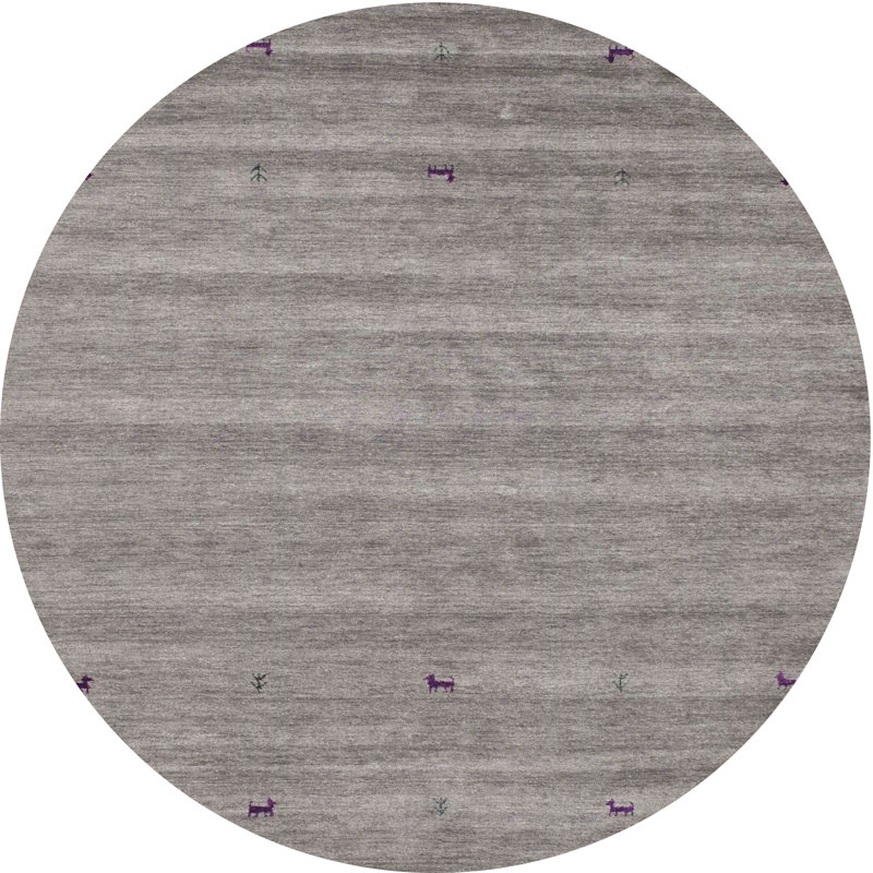 Tapis gris zone contemporaine, Rond 5 pi