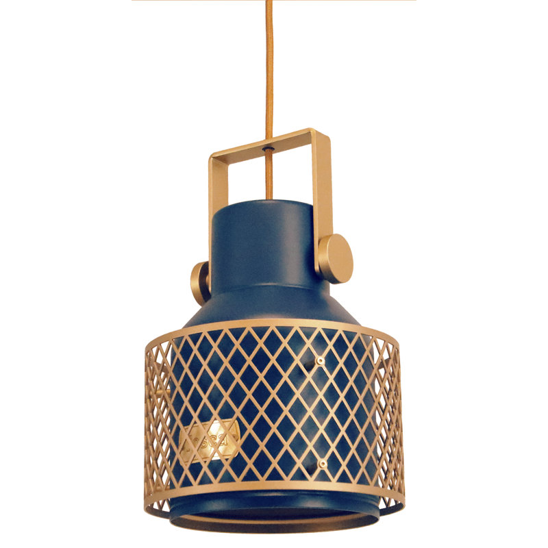 Rossignol 1 - Light Schoolhouse Pendant, 59.06cm H x 8.03cm W x 8.03cm D, Blue