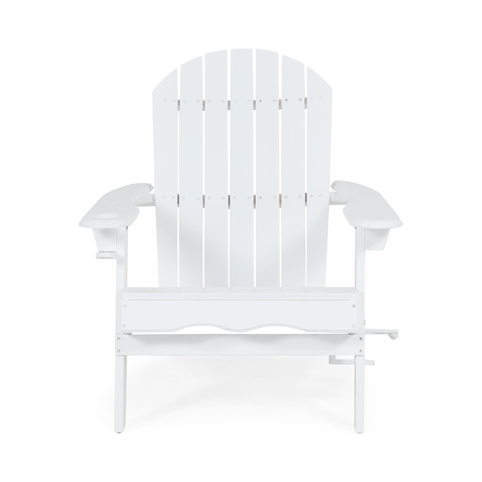 Teigan Acacia Outdoor Adirondack Chair, White