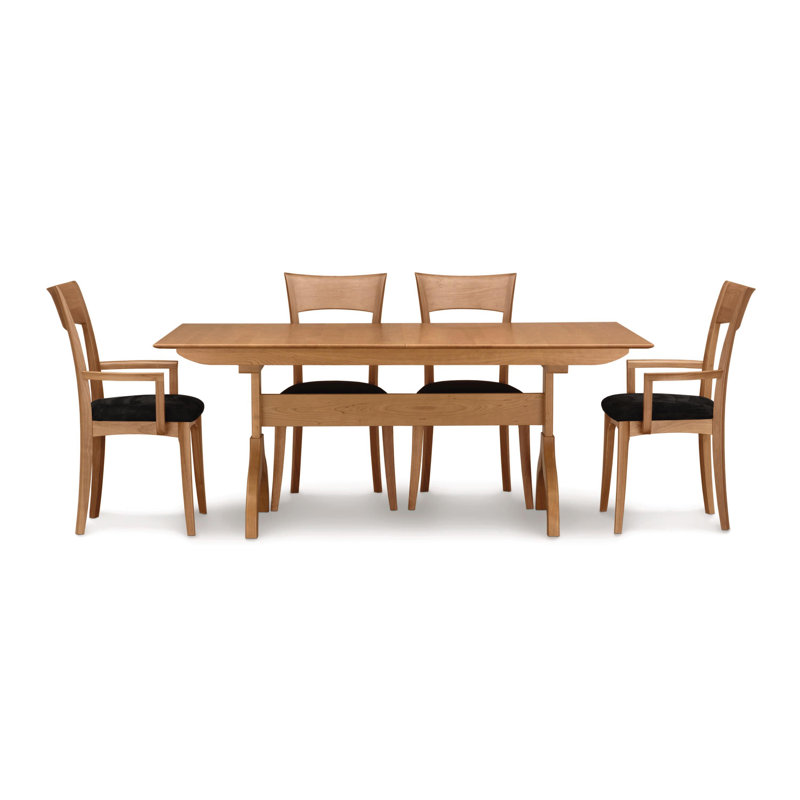 Ingrid Upholstered Dining Chair, Natural Cherry, Onyx Microsuede