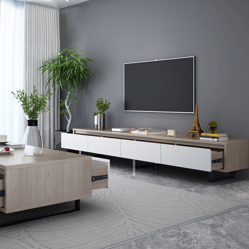 Modern Simple Style Wood TV Stand, 15.75"H x 78.74"L x 15.75"W