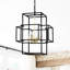 Suspension de 4 lanternes noir mat et or, luxueuse pour cuisine, salon, hall d'entrée, couloir avec plafond réglable en hauteur, bureau.
