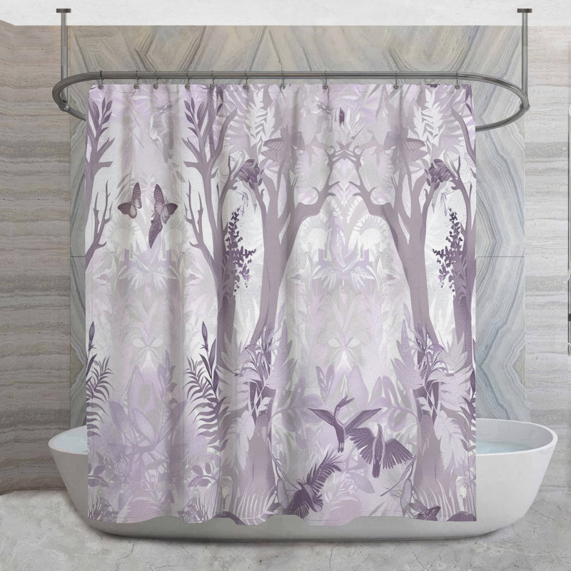 Rideau de douche Fantasy Forest - Décoration de salle de bain Nature 16605, H 73 po x l 70 po