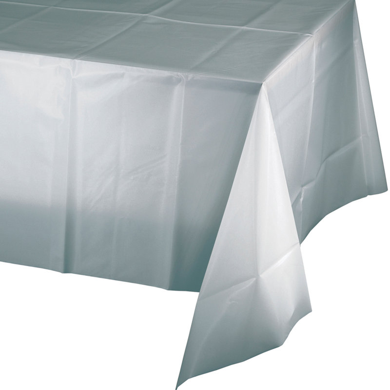 Creative Converting Solid Colour Plastic Tablecloths, 3 ct, Silver