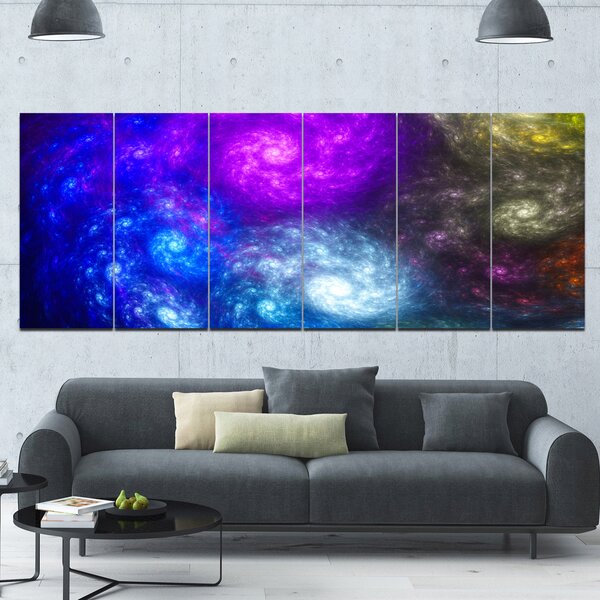 DesignArt Colorful Fractal Rotating Galaxies On Canvas Print | Wayfair